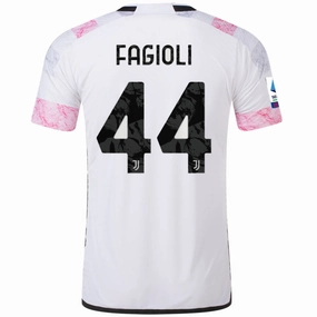 adidas Juventus Authentic Fagioli Away Jersey w/ Serie A Patch 23/24 (White) Double Layered Hem Stylish performance