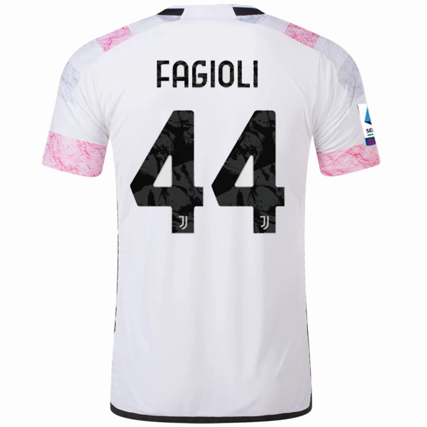 Training Gear Brushed Fleece Lining adidas Juventus Authentic Fagioli Away Jersey w/ Serie A Patch 23/24 (White)