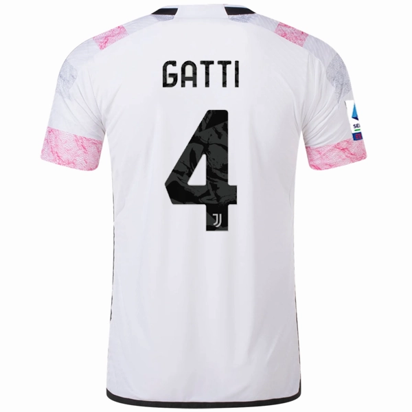 Responsive Gear Streamlined Fit adidas Juventus Authentic Gatti Away Jersey w/ Serie A Patch 23/24 (White)