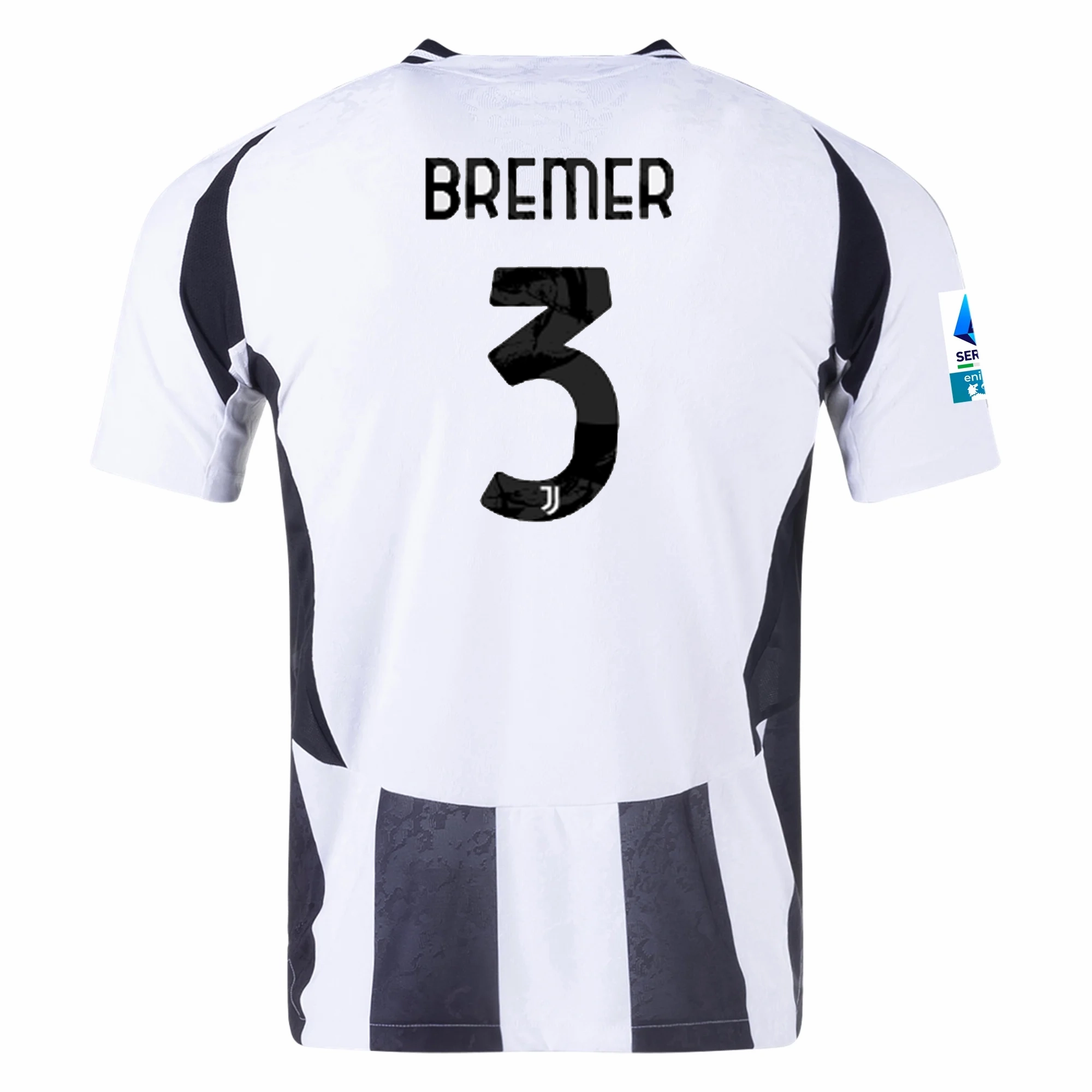 Soft Binding Edges Dynamic Fit Technology adidas Juventus Authentic Gleison Bremer Home Jersey w/ Serie A Patch 24/25 (White/Black)