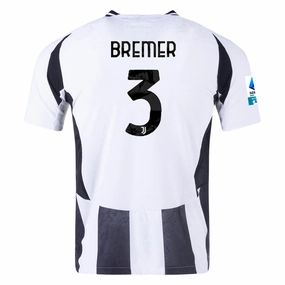 adidas Juventus Authentic Gleison Bremer Home Jersey w/ Serie A Patch 24/25 (White/Black) Core Fit