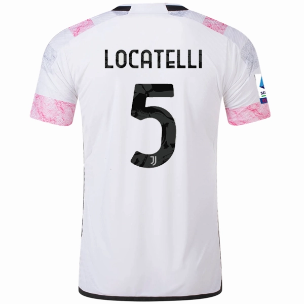 adidas Juventus Authentic Locatelli Away Jersey w/ Serie A Patch 23/24 (White) Comfortable fit
