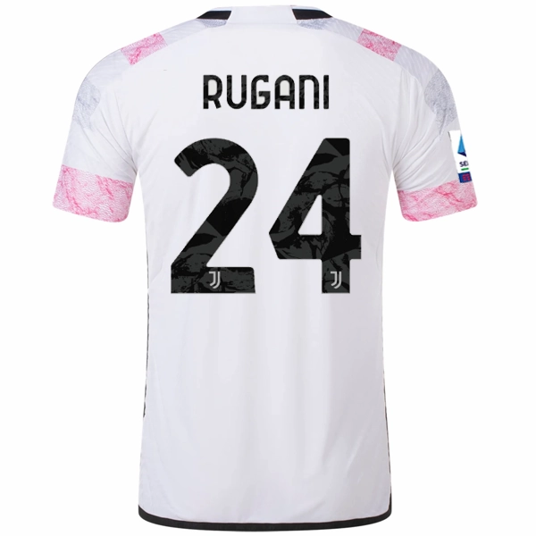 Outdoor Comfort Tight Motion adidas Juventus Authentic Rugani Away Jersey w/ Serie A Patch 23/24 (White)
