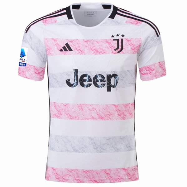 adidas Juventus Authentic Soule Away Jersey w/ Serie A Patch 23/24 (White) Performance Driven Structure All-Day Wear