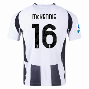 adidas Juventus Authentic Weston McKennie Home Jersey w/ Serie A Patch 24/25 (White/Black) Dynamic Performance