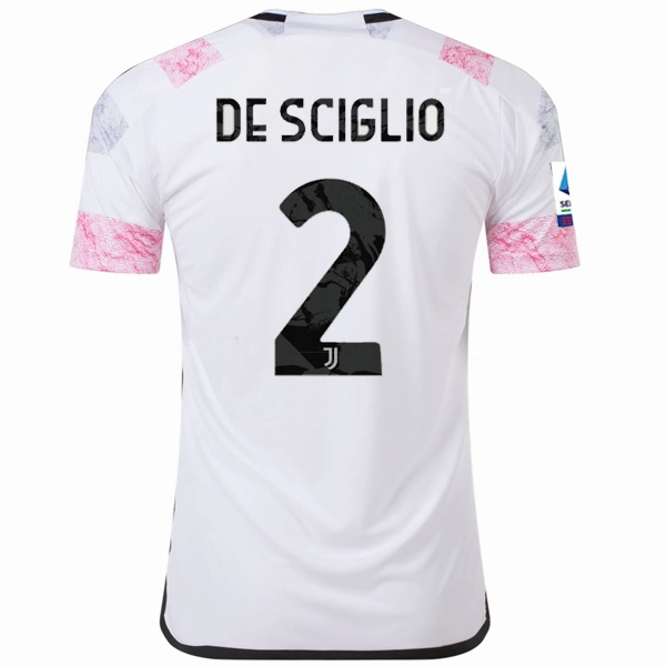 adidas Juventus De Sciglio Away Jersey w/ Serie A 23/24 (White) Natural motion