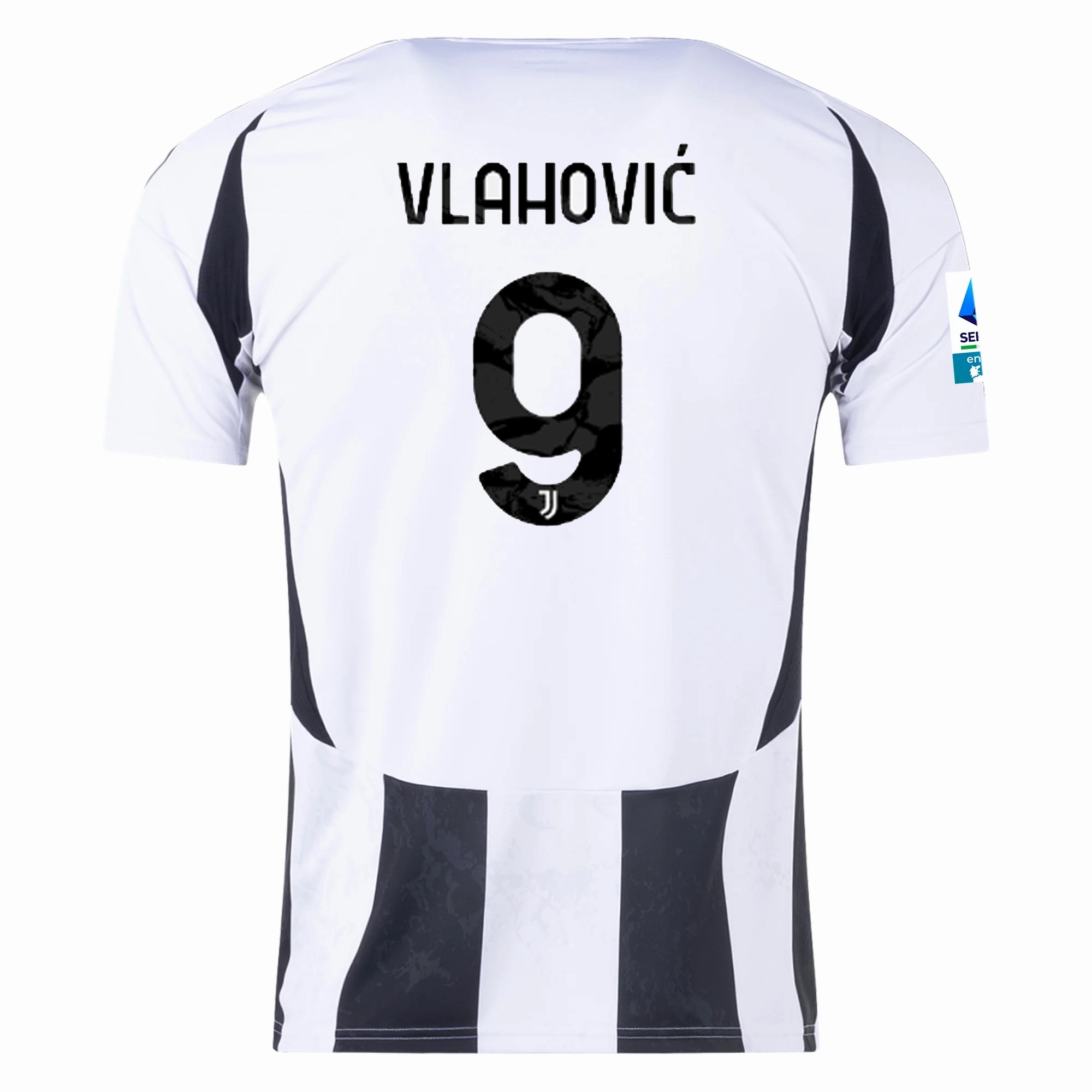 All weather adidas Juventus Du?an Vlahovi? Home Jersey w/ Serie A Patch 24/25 (White/Black)