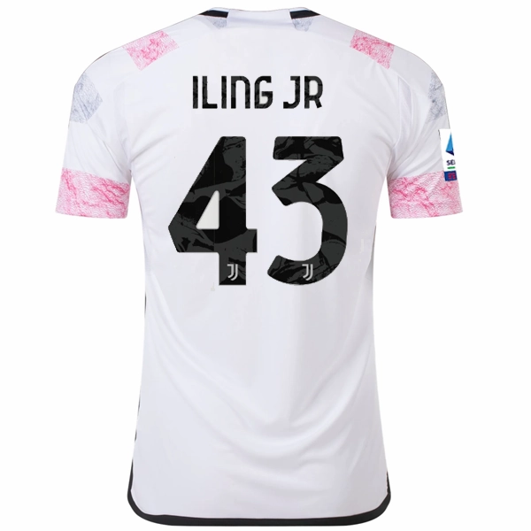 adidas Juventus Iling Jr. Away Jersey w/ Serie A 23/24 (White) Crisp Look