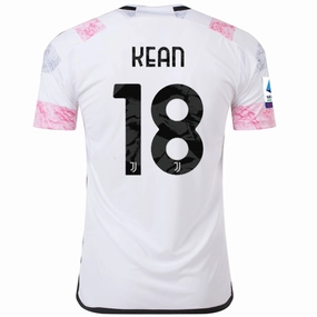 adidas Juventus Kean Away Jersey w/ Serie A 23/24 (White) Airflow Channel Design Mesh Design
