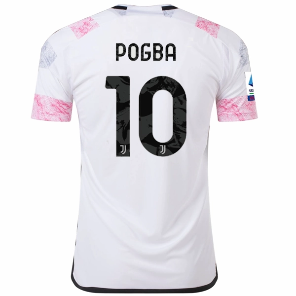 adidas Juventus Paul Pogba Away Jersey w/ Serie A 23/24 (White) Vented Panels