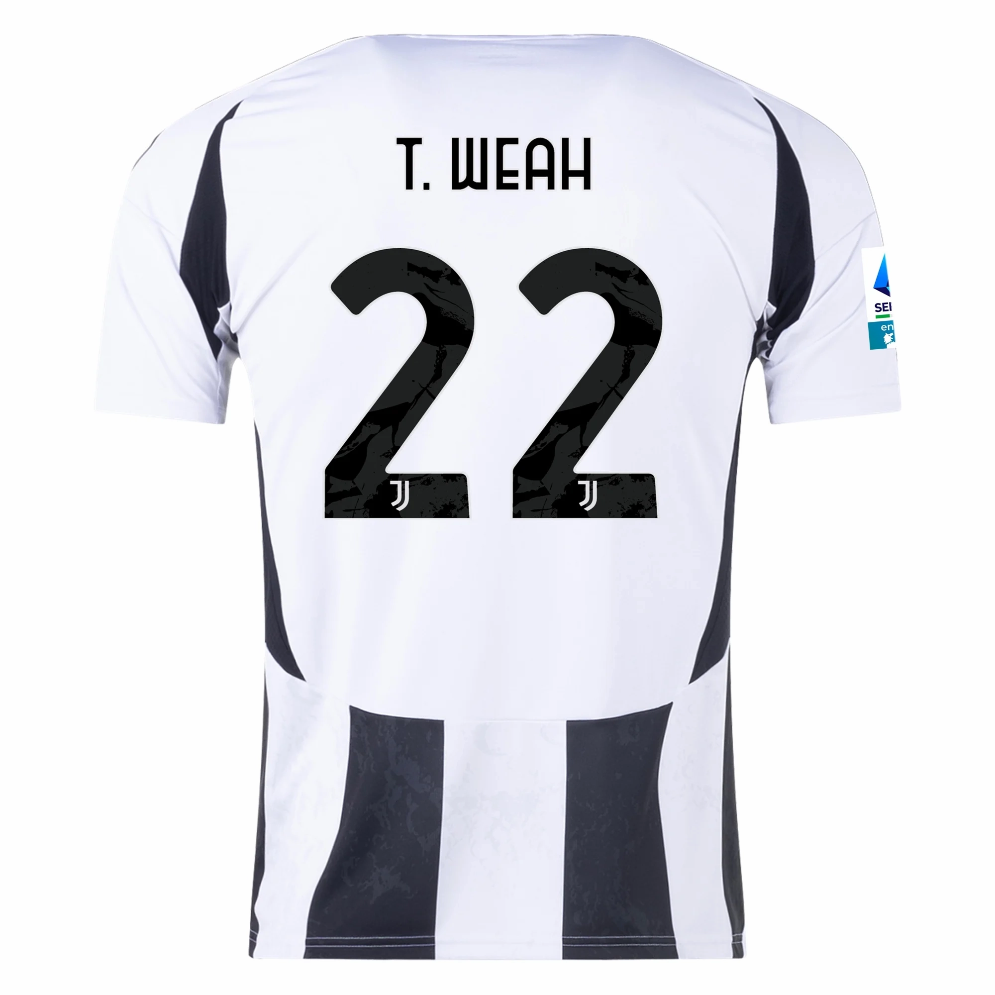 adidas Juventus Timothy Weah Home Jersey w/ Serie A Patch 24/25 (White/Black) Anti Static Treatment Soft Layers
