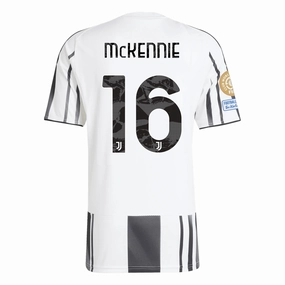 adidas Juventus Weston McKennie Home Jersey w/ Club World Cup Patches 25/26 (White/Black/Pink) Ventilated Back Panels