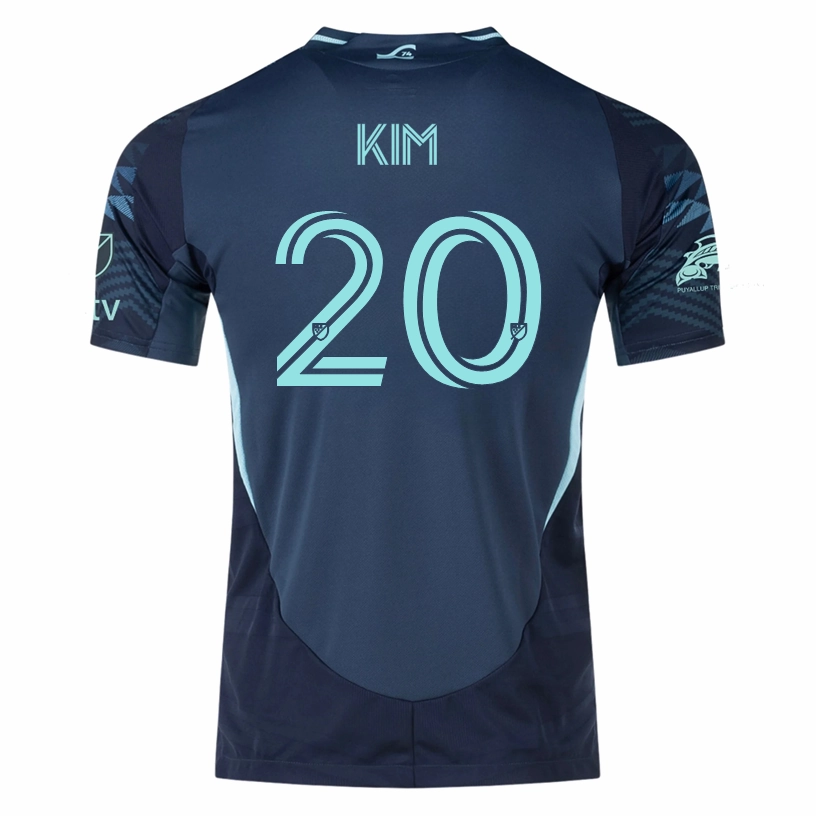 Bold Graphics adidas K. Kim Andrade Sounders Authentic Away Jersey 25/26 w/ MLS Patches & Sponsor (Aura Ink)