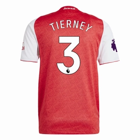 adidas Kieran Tierney Arsenal FC Authentic Home Jersey 25/26 w/ EPL Patch (Better Scarlet/White) Odor Resistant Fabric