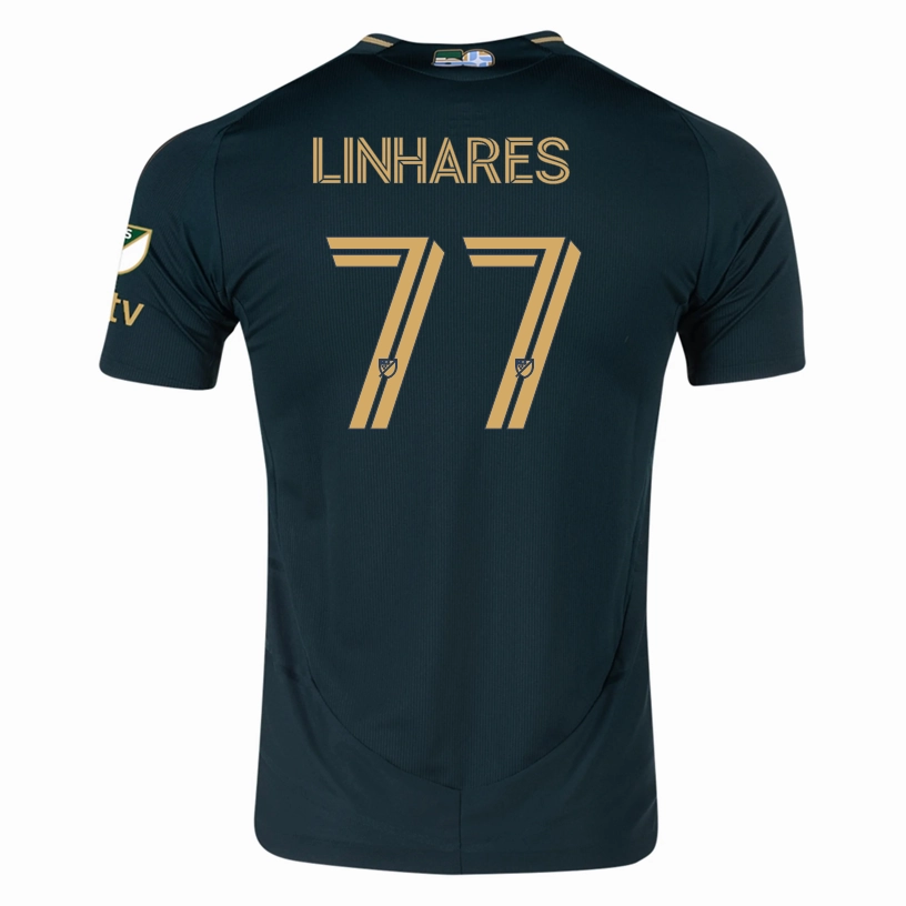 adidas Kyle Linhares Portland Timbers Authentic Home Jersey w/ MLS & Apple Patch 25/26 (Green/Gold) Breathable Base