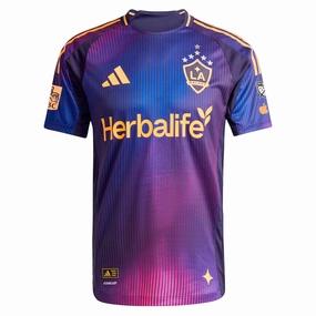 Reinforced Hemlines adidas LA Galaxy Authentic Away Jersey w/ MLS   Apple TV   RBC Sponsor 25/26 (Purple)