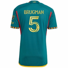 Agile Motion adidas La Galaxy Authentic Brugman Away Jersey w/ MLS   Apple TV Patch 23/24 (Green/Yellow)