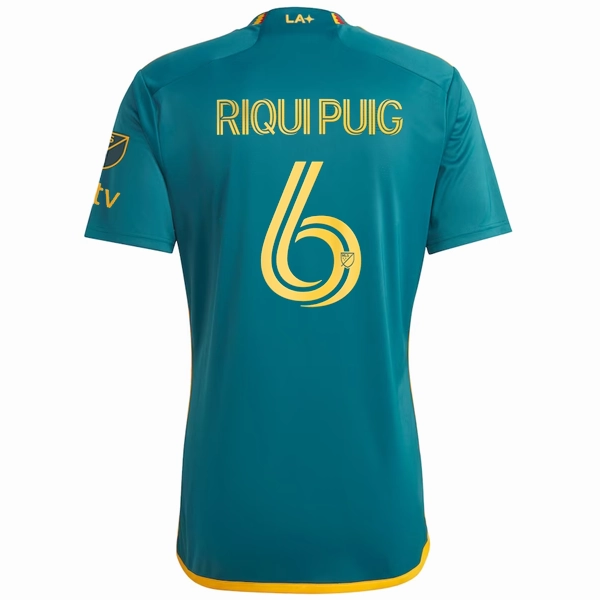 adidas LA Galaxy Riqui Puig Away Jersey w/ MLS   Apple TV Patches 23/24 (Green/Yellow) Stylish Comfort Bonded Armhole Frames
