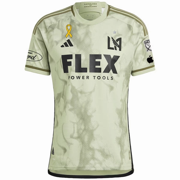 adidas LAFC Authentic Away Jersey 23/24 w/ MLS   Apple   Ford   Childhood Cancer Awareness Patch (Green) Speed Ready Team Vibe