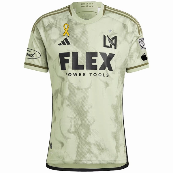Endurance Ready Temperature Regulating Fabric adidas LAFC Authentic Away Jersey 23/24 w/ MLS   Apple   Ford   Childhood Cancer Awareness Patch (Green)