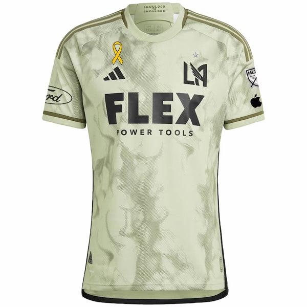 adidas LAFC Authentic Away Jersey 23/24 w/ MLS   Apple   Ford   Childhood Cancer Awareness Patch (Green) On The Go