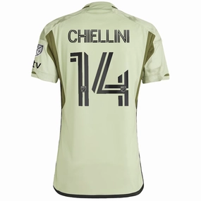 adidas LAFC Authentic Chiellini Away Jersey w/ MLS   Apple TV Patch 23/24 (Green) Moisture Wicking Textile Technology Reinforced Hemlines