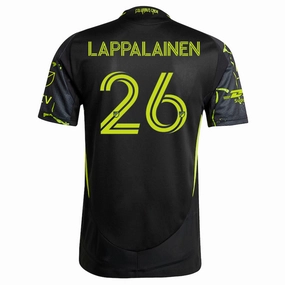 Training Ready Ultimate Comfort adidas Lassi Lappalainen Columbus Crew Authentic Away Jersey w/ MLS Patches 25/26 (Black/Yellow)