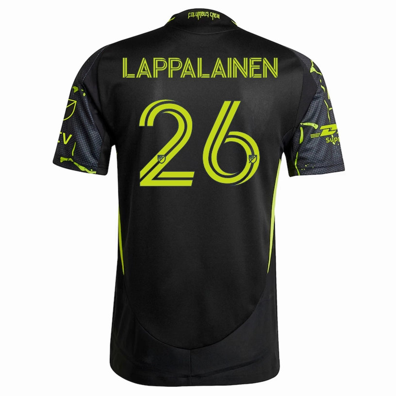 Training Ready Ultimate Comfort adidas Lassi Lappalainen Columbus Crew Authentic Away Jersey w/ MLS Patches 25/26 (Black/Yellow)