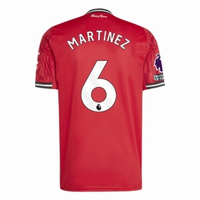 Stretch Trim Slim Profile adidas Lisandro Martinez Men's Manchester United Home Jersey 25/26 w/ EPL   NRFR Patches (Red)