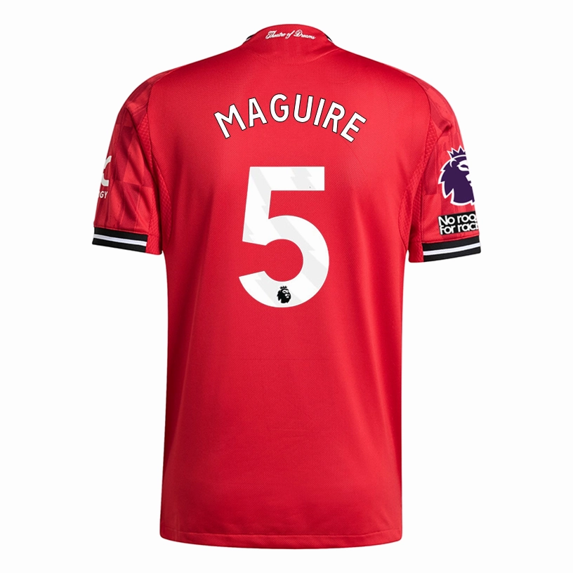 adidas Maguire Men's Manchester United Authentic Home Jersey 25/26 w/ NRFR   EPL Patch (Red) Ultra Smooth Flat Seams Race Ready