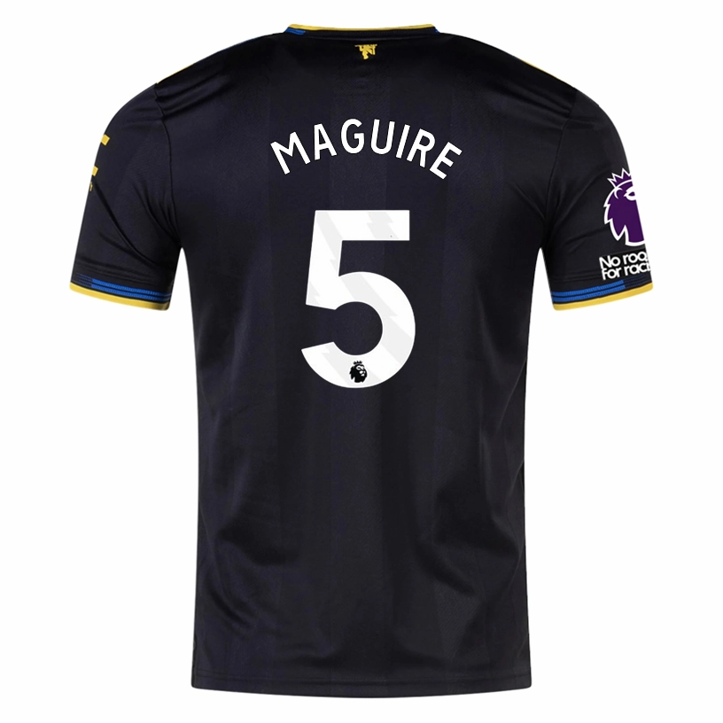 adidas Maguire  Men's Manchester United Authentic Third Jersey 25/26 w/ NRFR   EPL Patches (Black) Tagless Labeling No Chafe