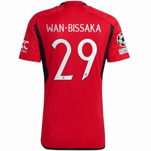 Ventilated Side Gussets adidas Manchester United Aaron Wan-Bissaka Home Jersey 23/24 w/ Champions League Patches (Team College Red)