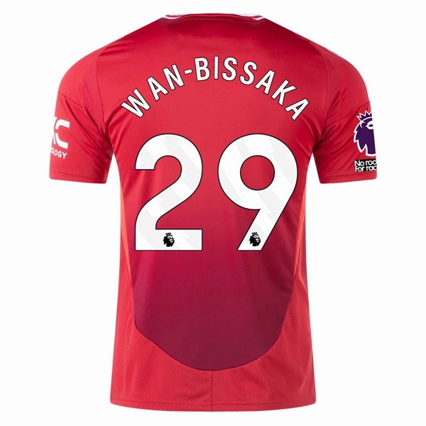 Energy Wear Maximum Comfort adidas Manchester United Aaron Wan-Bissaka Home Jersey w/ EPL   No Room For Racism 24/25 (MUFC Red)