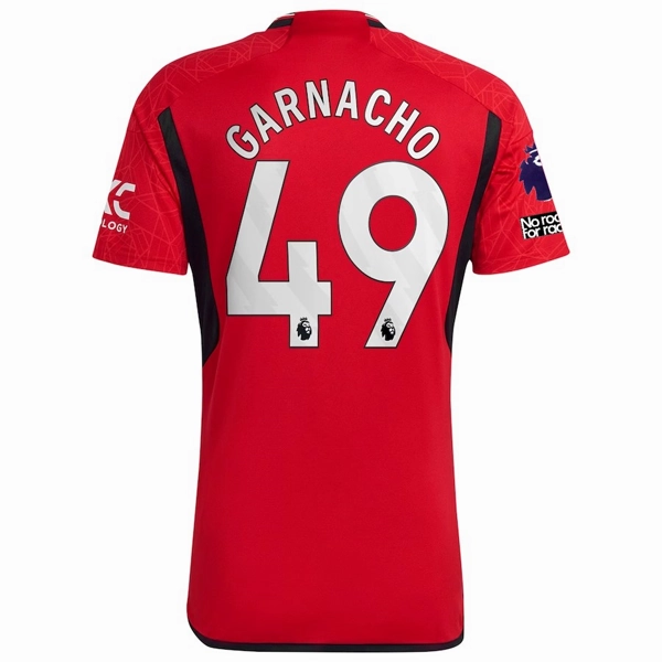 Dynamic Fit Technology adidas Manchester United Alejandro Garnacho Home Jersey 23/24 w/ EPL   No Room For Racism Patches (Team College Red)