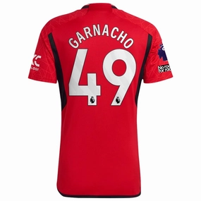 Durable Material Energy Boost adidas Manchester United Alejandro Garnacho Home Jersey 23/24 w/ EPL   No Room For Racism Patches (Team College Red)