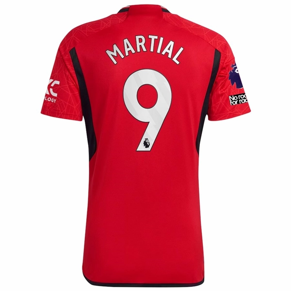 adidas Manchester United Anthony Martial Home Jersey 23/24 w/ EPL   No Room For Racism Patches (Team College Red) Snag Resistant Knit Comfort Driven