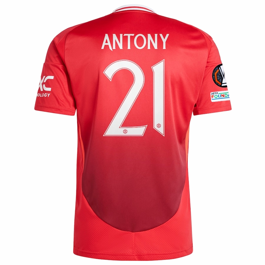Moisture Lock Layer adidas Manchester United Antony Home Jersey w/ Europa League Patches 24/25 (MUFC Red)