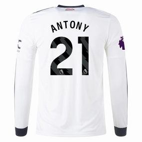Ventilation Mesh Panel adidas Manchester United Antony Third Long Sleeve Jersey w/ EPL Patch 24/25 (Off White)