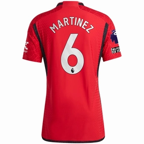 Durable Blends adidas Manchester United Authenitc Lisandro Martinez Home Jersey 23/24 w/ EPL   No Room For Racism Patches (Team College Red)