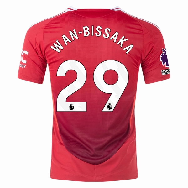 adidas Manchester United Authentic Aaron Wan-Bissaka Home Jersey w/ EPL   No Room For Racism Patches 24/25 (MUFC Red/Bright Red) City Active