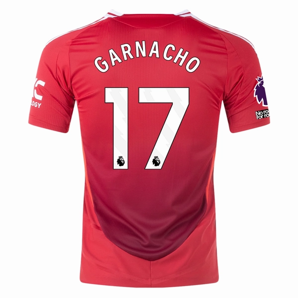 anti static coating Soft Touch Material adidas Manchester United Authentic Alejandro Garnacho Home Jersey w/ EPL   No Room For Racism Patches 24/25 (MUFC Red/Bright Red)