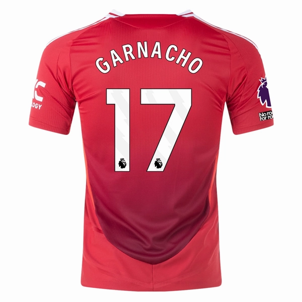 Chafe Free Multifunctional Performance Blend adidas Manchester United Authentic Alejandro Garnacho Home Jersey w/ EPL   No Room For Racism Patches 24/25 (MUFC Red/Bright Red)