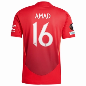 adidas Manchester United Authentic Amad Diallo Home Jersey w/ Europa League Patches 24/25 (MUFC Red/Bright Red) Dynamic Fit Technology