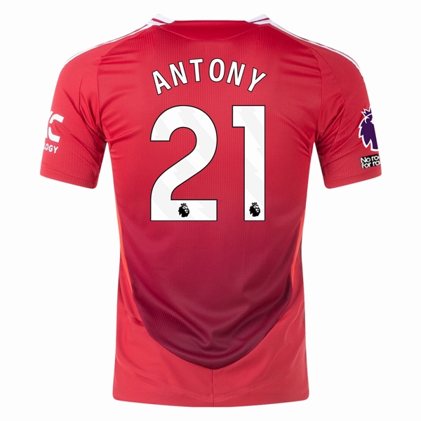 Flexible Neckline Eco Friendly Fabric Blends adidas Manchester United Authentic Antony Home Jersey w/ EPL   No Room For Racism Patches 24/25 (MUFC Red/Bright Red)