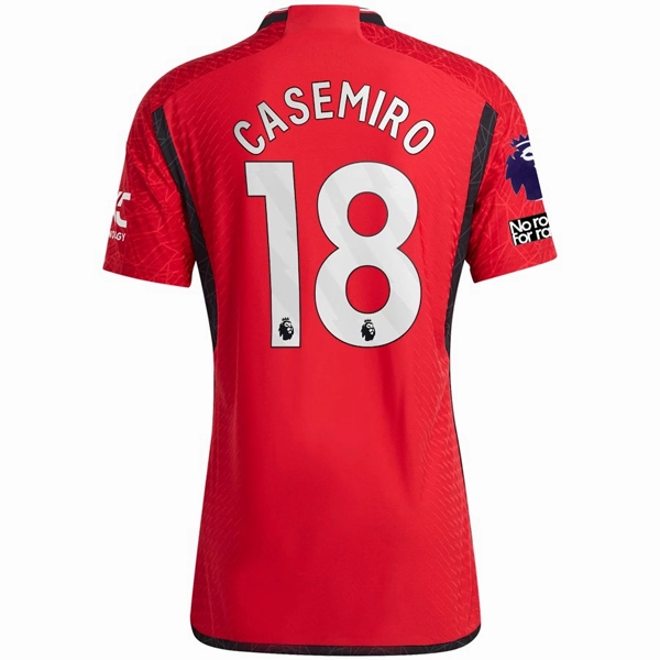 Mesh Ventilation Zones adidas Manchester United Authentic Casemiro Home Jersey 23/24 w/ EPL   No Room For Racism Patches (Team College Red)