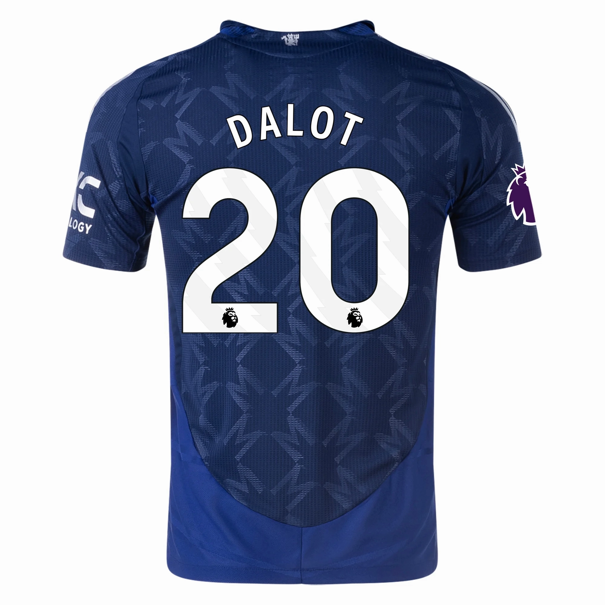 adidas Manchester United Authentic Diogo Dalot Away w/ EPL Patch 24/25 (Night Indigo) Wind Resistant Coating Neutral palette