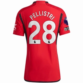 adidas Manchester United Authentic Facundo Pellistri Home Jersey 23/24 w/ EPL   No Room For Racism Patches (Team College Red) Movement Apparel