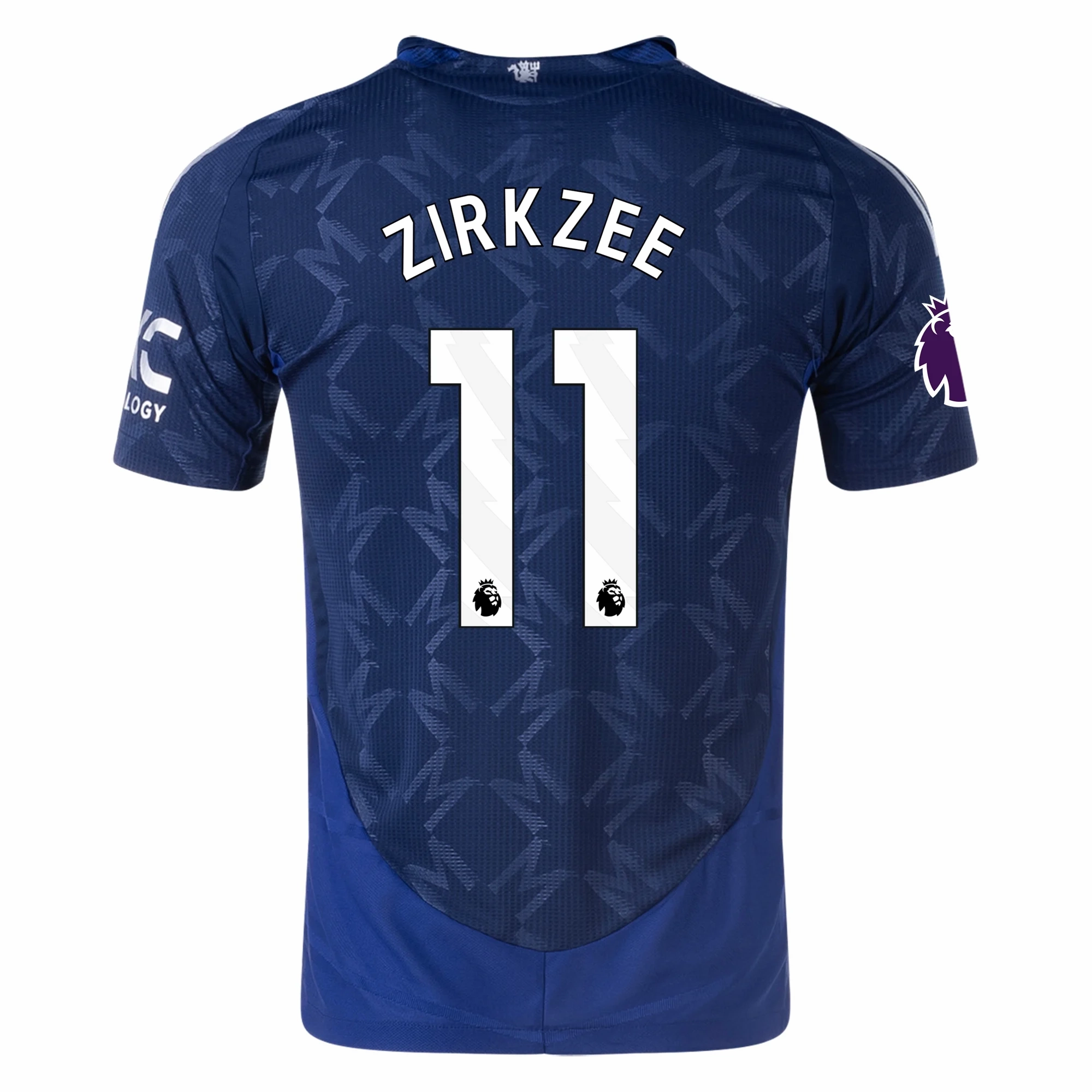 adidas Manchester United Authentic Joshua Zirkzee Away w/ EPL Patch 24/25 (Night Indigo) Flexible Comfort