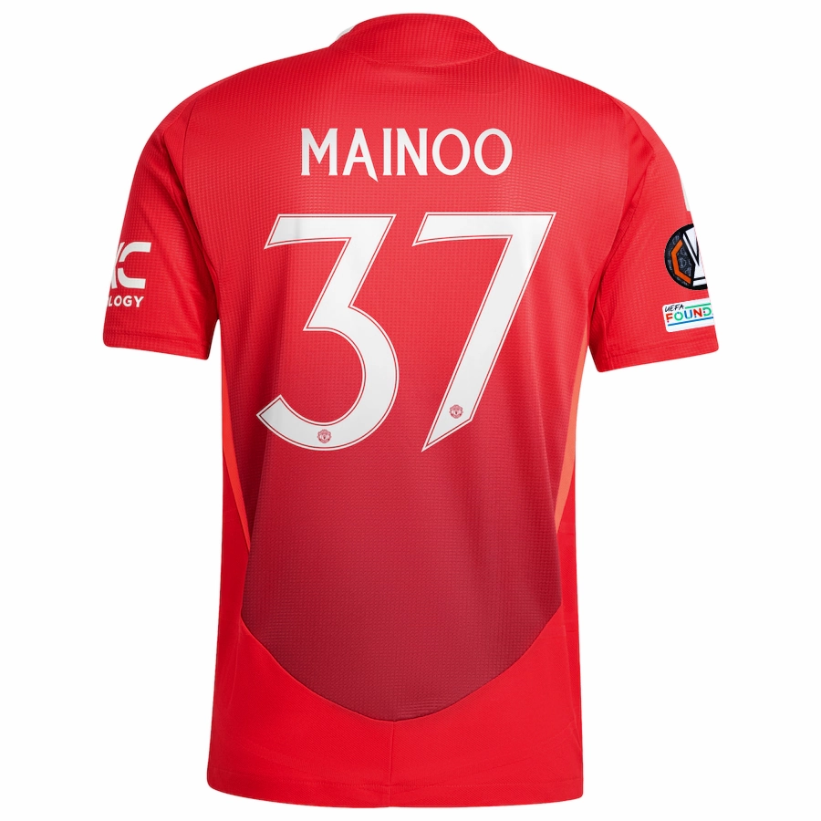 adidas Manchester United Authentic Kobbie Mainoo Home Jersey w/ Europa League Patches 24/25 (MUFC Red/Bright Red) Hollow Core Fiber