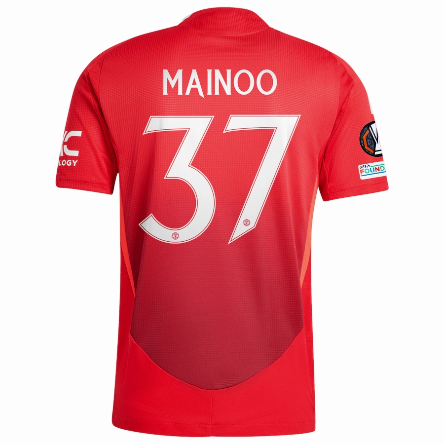 Form Fitting adidas Manchester United Authentic Kobbie Mainoo Home Jersey w/ Europa League Patches 24/25 (MUFC Red/Bright Red)